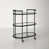 Elegant Modern Bar Cart Trolley With Black Steel Frame